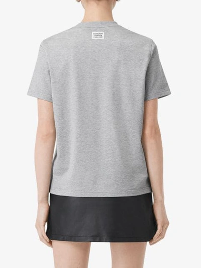 Shop Burberry Montage Print Cotton T-shirt In Grey
