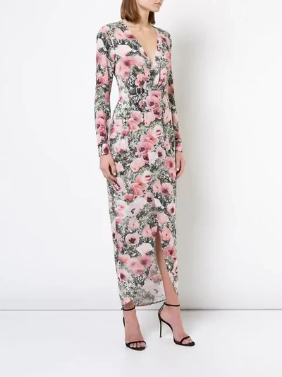 Shop Fleur Du Mal Poppy Print Wrap Maxi Dress In Pink