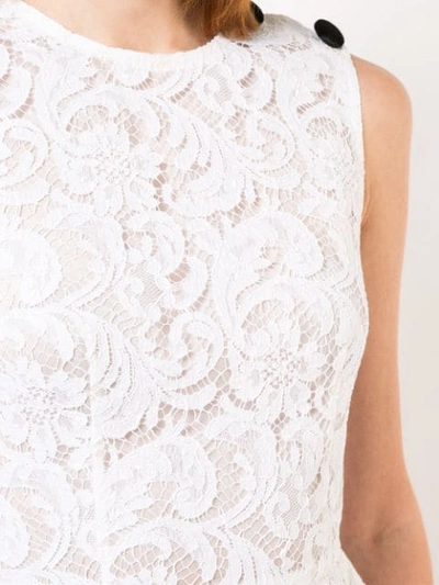 Shop Adam Lippes Corded Lace Peplum Top In White