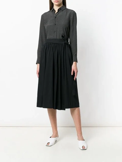 Shop Lemaire Gathered Midi Skirt In Black