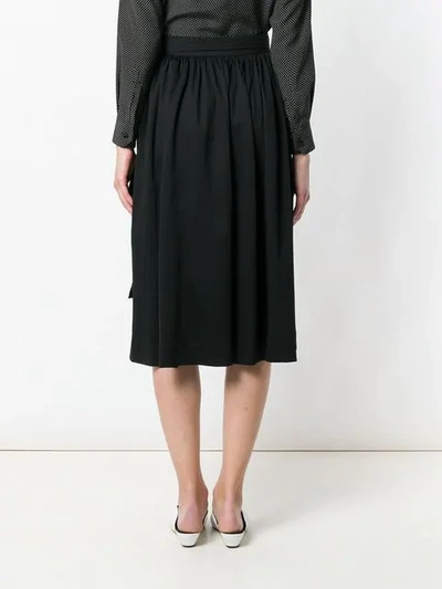 Shop Lemaire Gathered Midi Skirt In Black