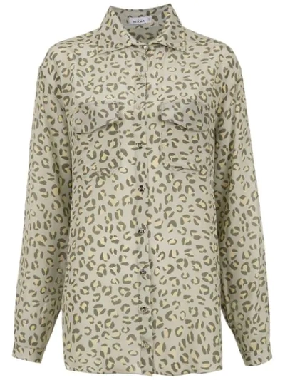 Shop Amir Slama Jaguar Silk Shirt - Neutrals