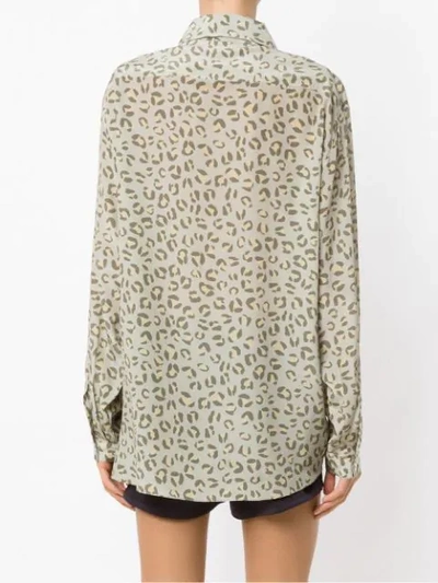 Shop Amir Slama Jaguar Silk Shirt - Neutrals