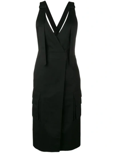 Shop Juunj Juun.j Wrap Style Pinafore Dress - Black