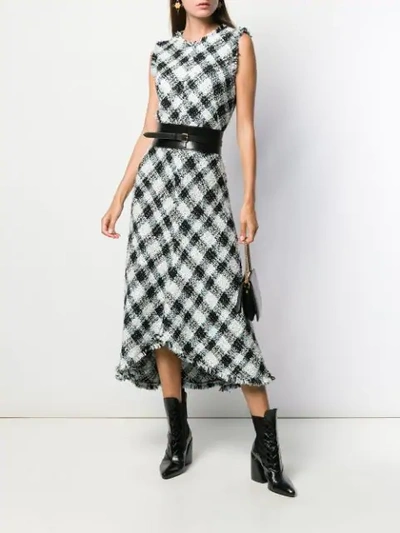 ALEXANDER MCQUEEN KNITTED CHECK DRESS - 蓝色