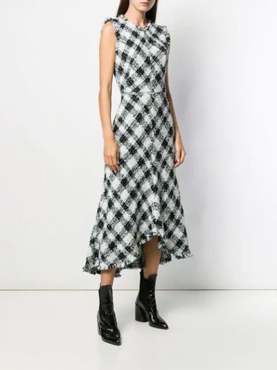 ALEXANDER MCQUEEN KNITTED CHECK DRESS - 蓝色