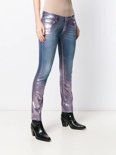 Shop Faith Connexion Metallic Paint Jeans In Blue