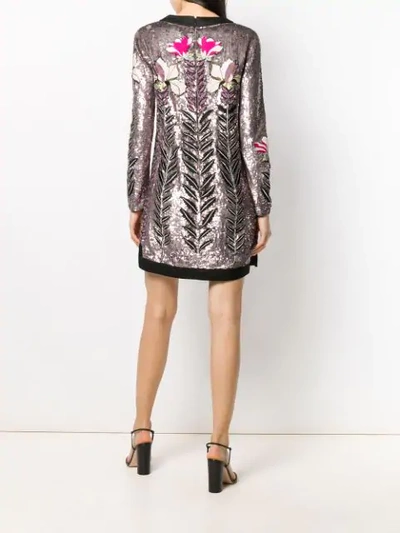 Shop Temperley London Magnolia Sequin Shift-dress In Black Mix