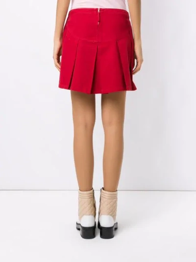 Shop Andrea Bogosian Pleated Mini Skirt In Red