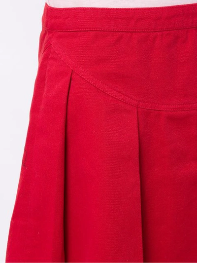 Shop Andrea Bogosian Pleated Mini Skirt In Red