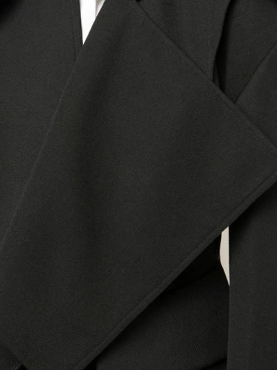 Shop Yohji Yamamoto Asymmetric Front Coat - Black