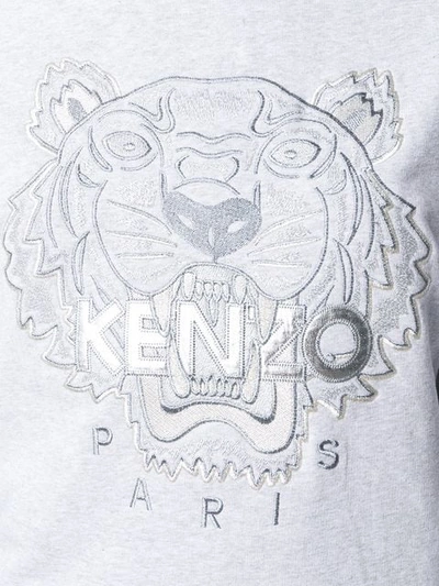 Shop Kenzo Sweatshirt Mit Logo-stickerei In Grey