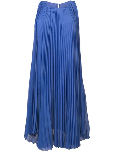 Max Mara Clelia Double Georgette Dress In Azzurro ModeSens
