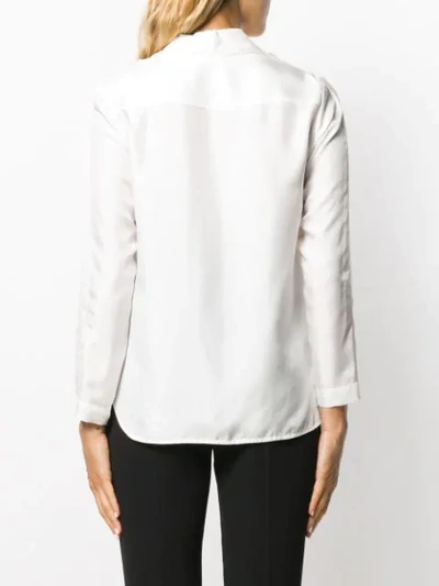 Shop Sandro Long-sleeved V-neck Blouse In White