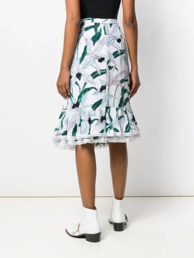 Shop Tory Burch Pleated Flared Skirt In Green