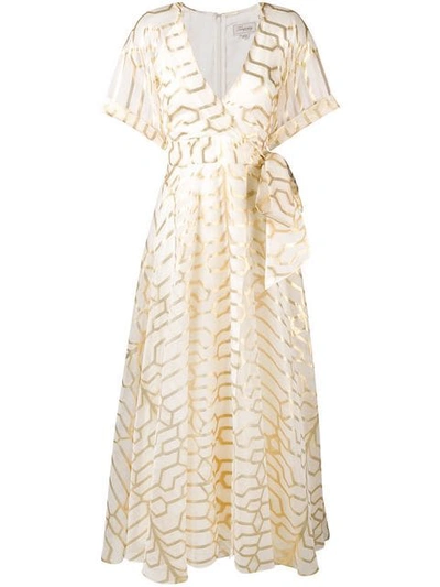 Shop Temperley London Tapis Wrap Dress In White