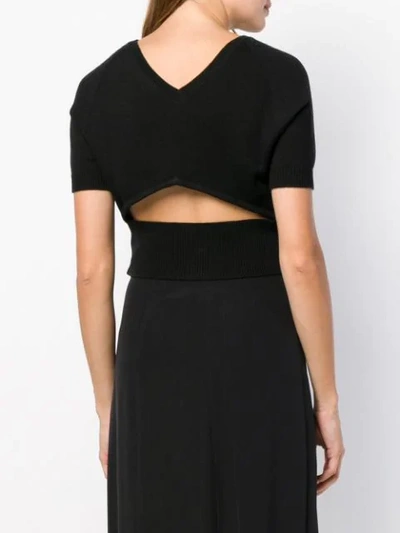 Shop Cashmere In Love Cropped Knitted Top In Black