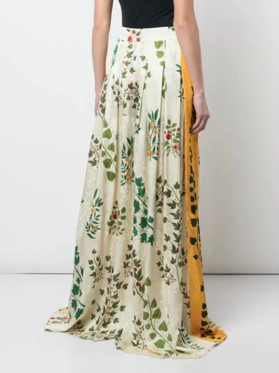 Shop Oscar De La Renta Floral Print Wide Leg Trousers In Multicolour