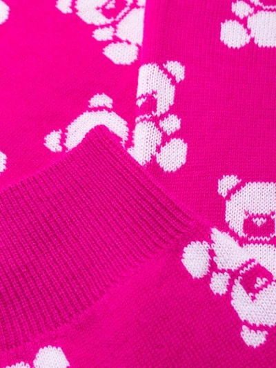 Shop Moschino Jacquard Teddy Bear Sweater In 1219 Pink