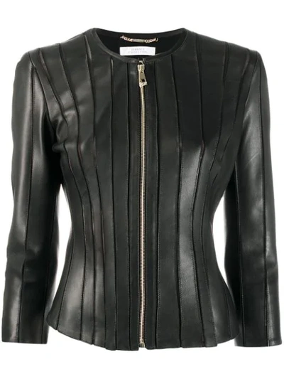 Shop Versace Stitched Panel Jacket In G1008 Nero