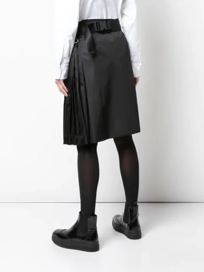 Shop Prada Belt Bag Skirt In Black
