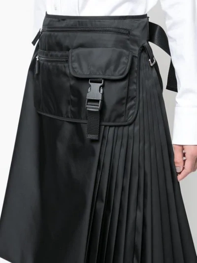 Shop Prada Belt Bag Skirt In Black