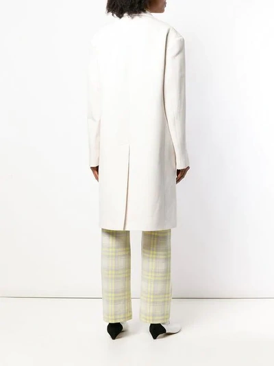 Shop Maison Margiela Double Buttoned Coat In 104 White