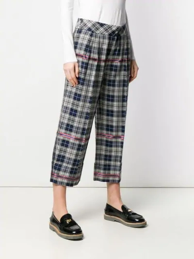 Shop Antonio Marras Checked Cropped Trousers In Blue
