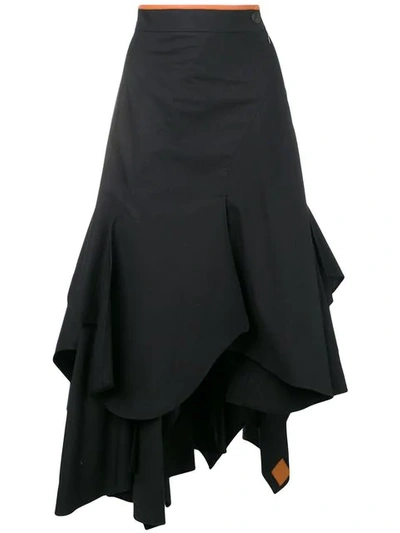 Shop Loewe Draped Skirt In Black