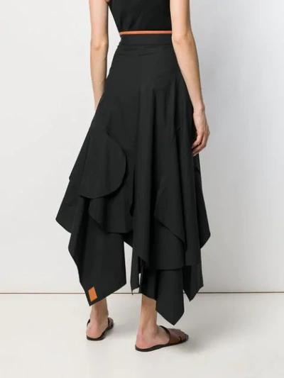 Shop Loewe Draped Skirt In Black