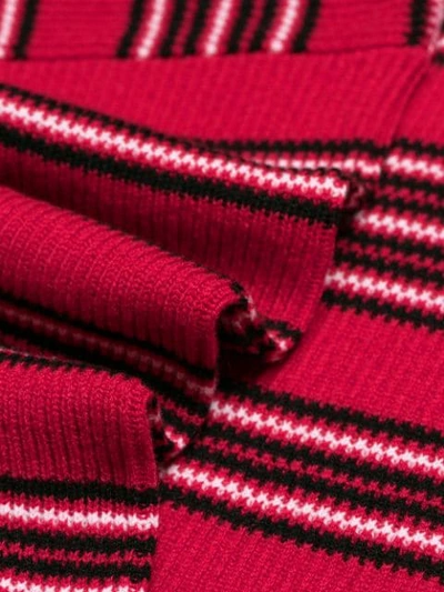 Shop Fendi Ribbed Belted Sweater In Red