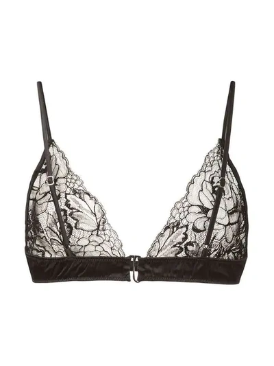 Shop Fleur Du Mal Chateau Triangle Bra In Black