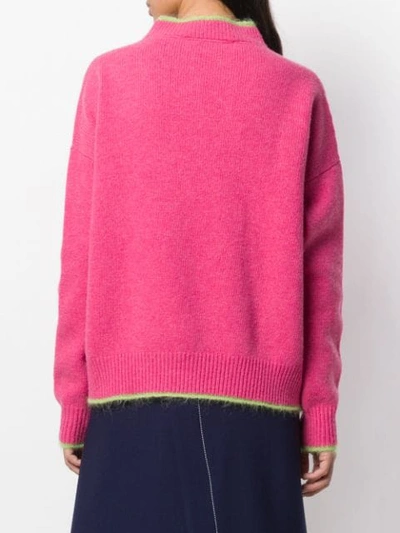 Shop Marni Contrasting Trims Jumper In Pink