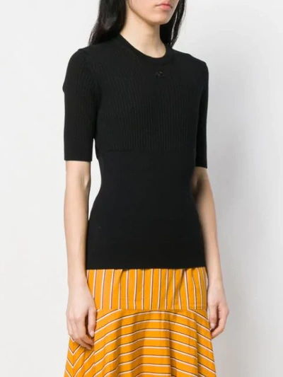 Shop Courrèges Knitted Top In Black