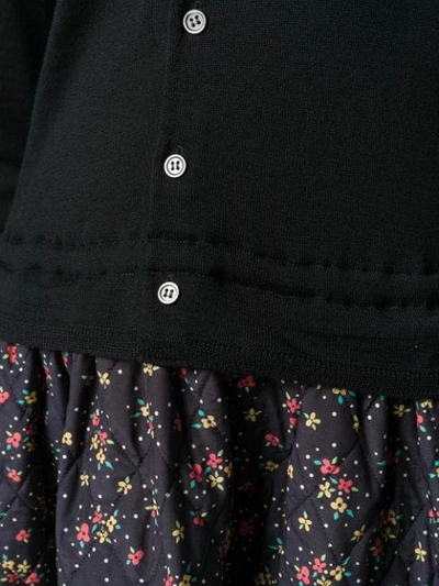 Shop Comme Des Garcons Girl Floral Quilted Cardigan Dress In Black