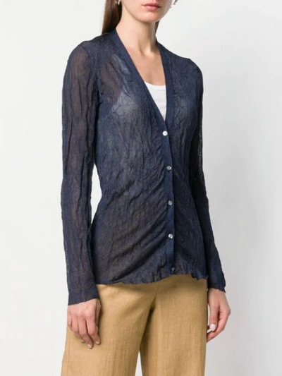 Shop Theory Crinkle Effect Cardigan In Blue