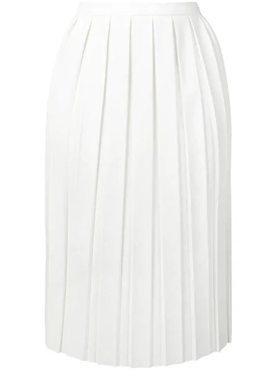 Shop Plan C Pleated Straight Skirt In White