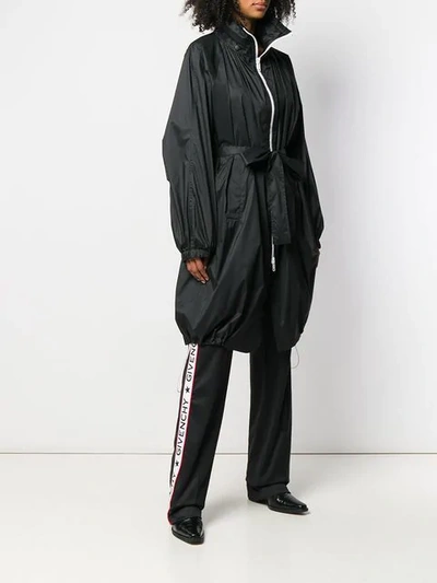 Shop Givenchy Mid-length Belted Raincoat In Black