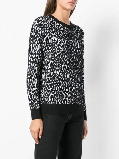 Shop Michael Michael Kors Leopard Knit Jumper In Black