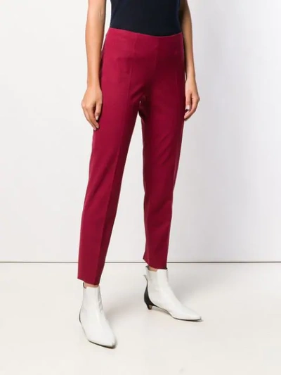 Shop Piazza Sempione Straight Fit Trousers In Red