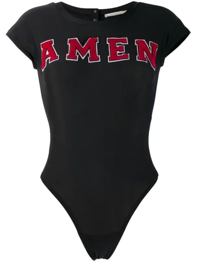 Shop Amen Logo Appliqué Top - Black