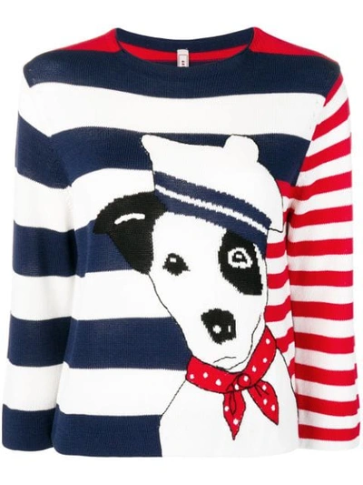 Shop Antonio Marras Dog Striped Jumper In Blue