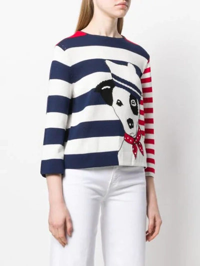 Shop Antonio Marras Dog Striped Jumper In Blue