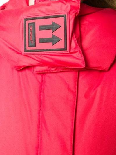 Off-white Cropped Padded Coat In Red