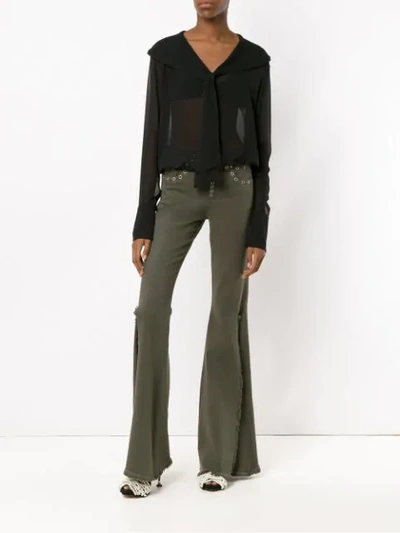 Shop Andrea Bogosian Panelled Jeans In Green