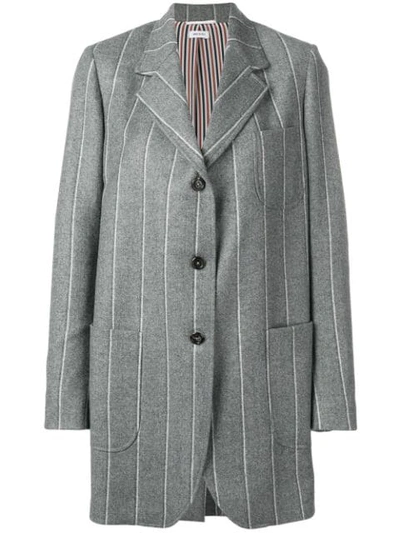 Shop Thom Browne Shadow-stripe Sack Jacket In Grey
