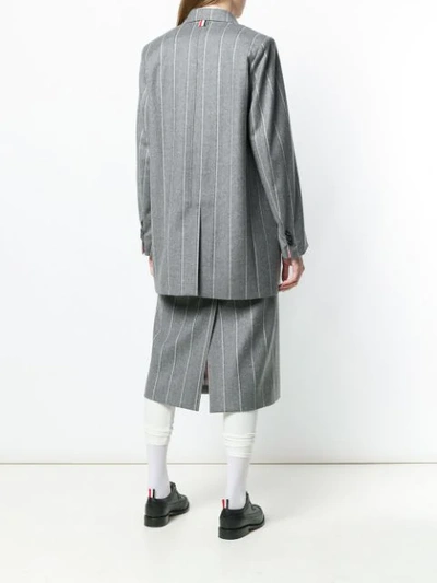 Shop Thom Browne Shadow-stripe Sack Jacket In Grey