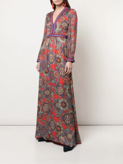 Shop Alice And Olivia Jaida Maxi Dress In Multicolour