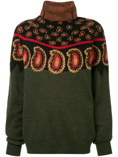 Shop Toga Paisley Knit Sweater - Black