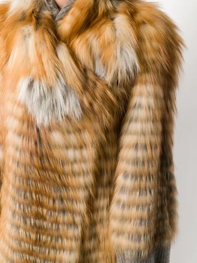 Shop Liska Midi Fur Trimmed Coat - Brown